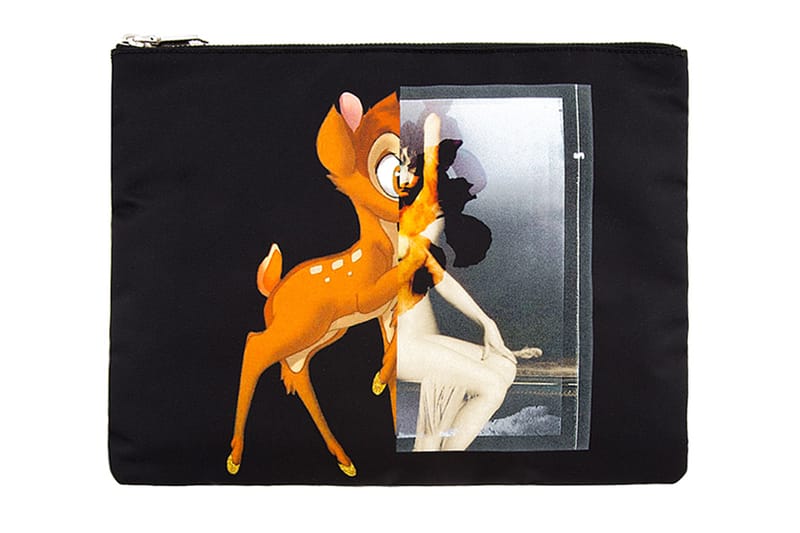 Givenchy Black Nylon Baby Deer Print Pouch