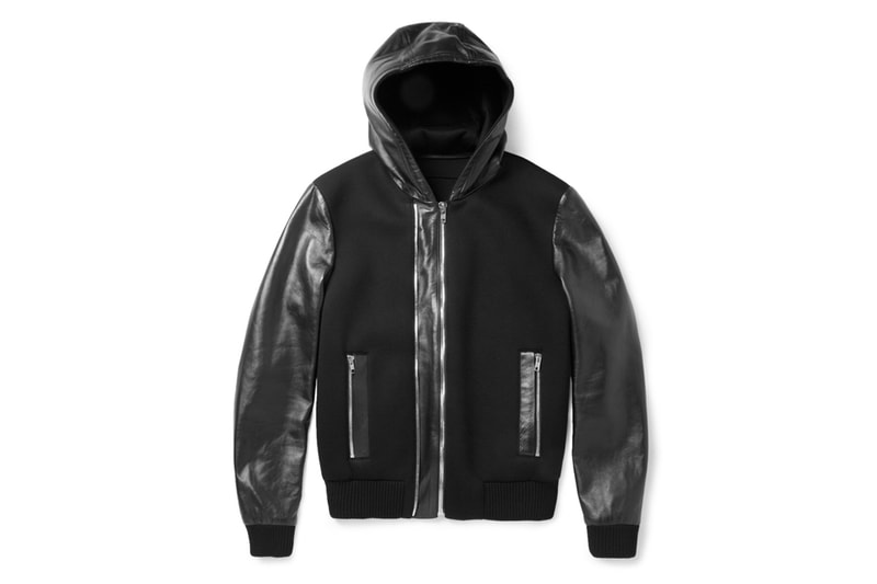 Givenchy Leather and Neoprene Bomber Jacket
