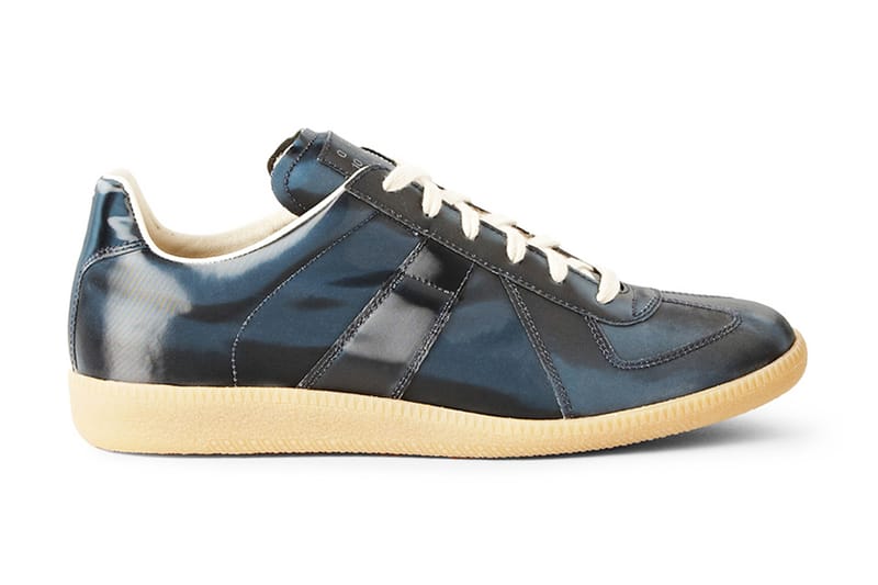 Maison Martin Margiela Navy Metallic Leather Replica Sneakers