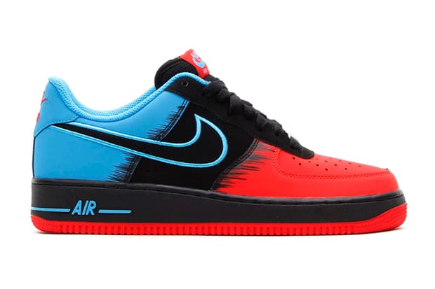 red blue and black air force ones