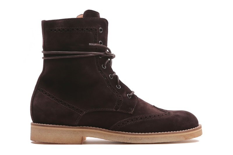 Del Toro Espresso Suede Wingtip Boots 