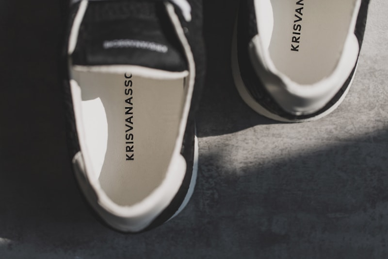 KRISVANASSCHE 2014 Spring/Summer Black Crocodile Pattern Low Sneakers