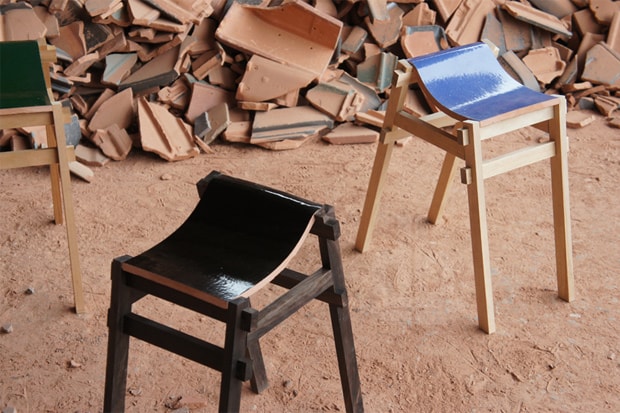 Tsuyoshi Hayashi Recycled Roof Tile Stools and Benches