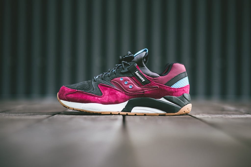 saucony grid 9000 red charcoal