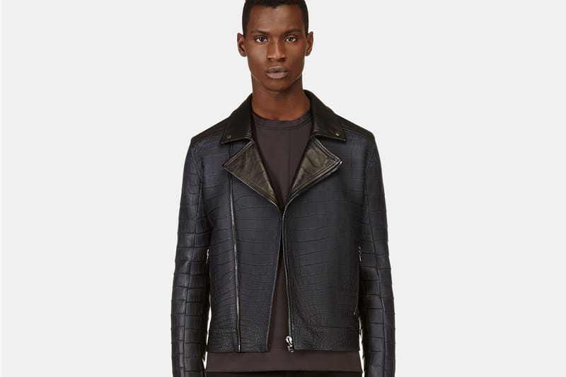 calvin klein leather jacket with fur