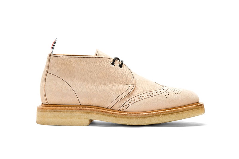 Thom Browne Tan Leather Brogued Desert Boots