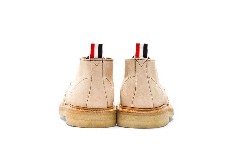 Thom Browne Tan Leather Brogued Desert Boots