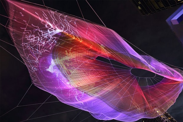 Google Chrome Textile Sculpture by Janet Echelman and Aaron Koblin