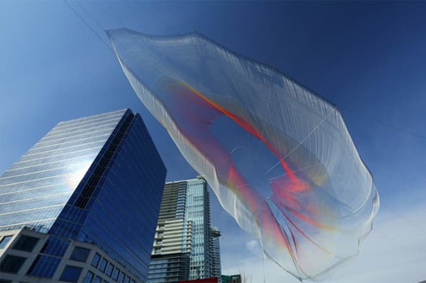 Google Chrome Textile Sculpture by Janet Echelman and Aaron Koblin