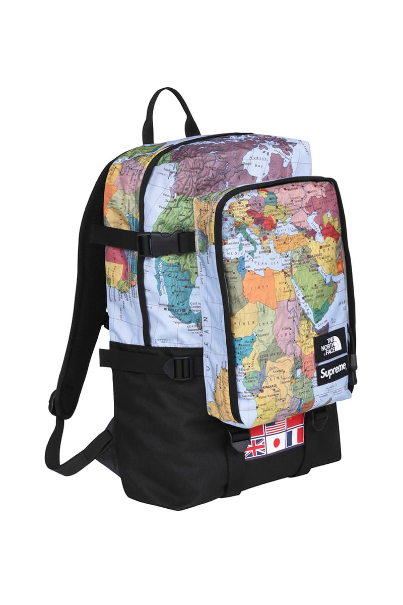 the north face x supreme world map