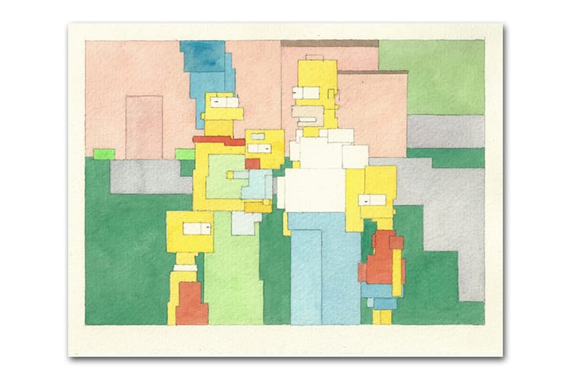 Pixelated Watercolor Paintings by Adam Lister