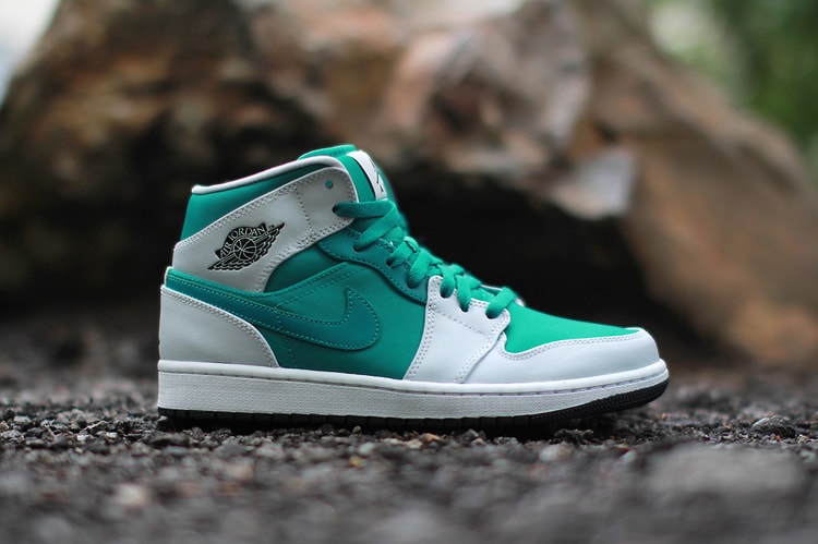 Air Jordan 1 Mid Lush Teal/Black-Pure Platinum
