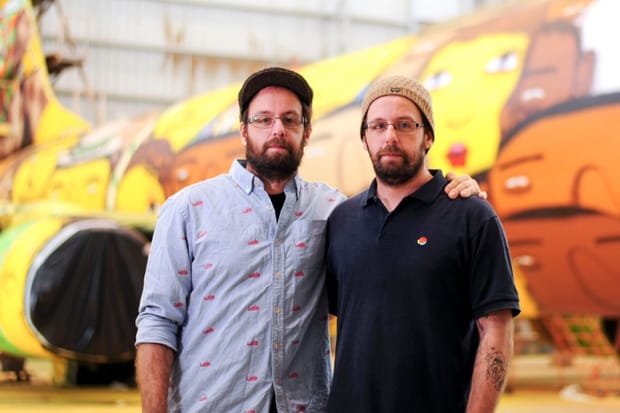 OSGEMEOS Spray Paint the Brazilian National Team's Airplane