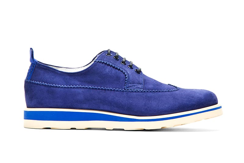 White Mountaineering 2014 Spring/Summer Blue Suede Longwing Austerity Brogues