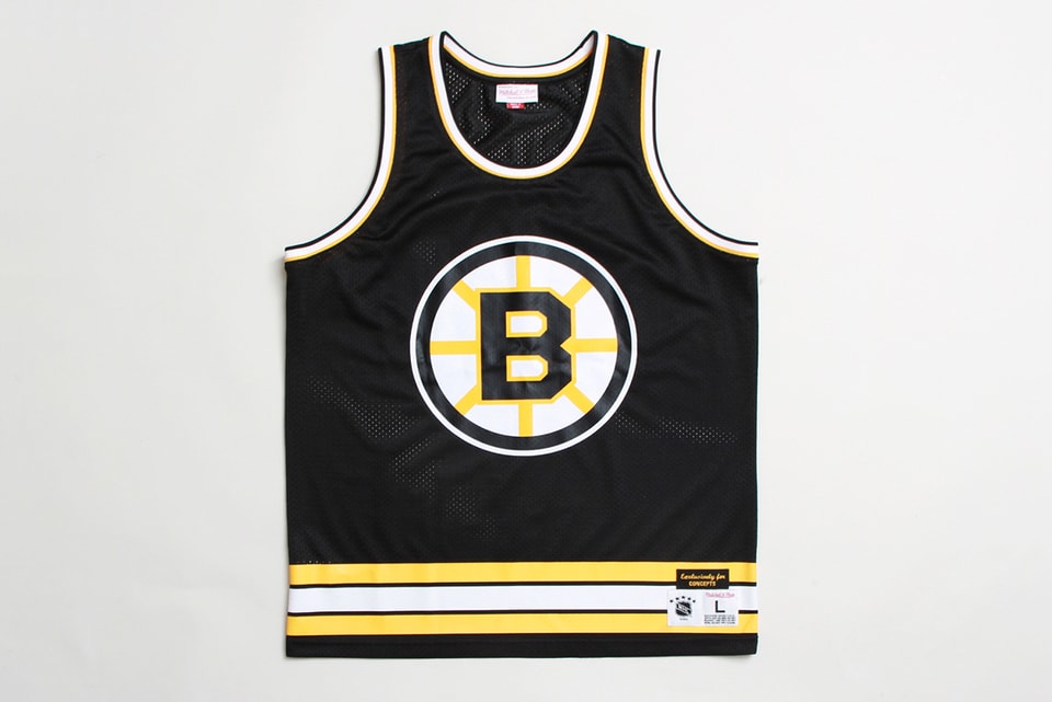 Concepts x Mitchell & Ness x Boston Bruins Mesh Tank-Top Official NHL Jersey