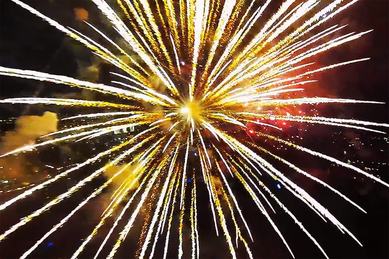 A Drone's Eye View of Fireworks