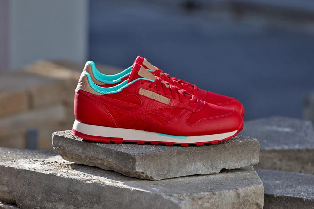 red reebok classic leather