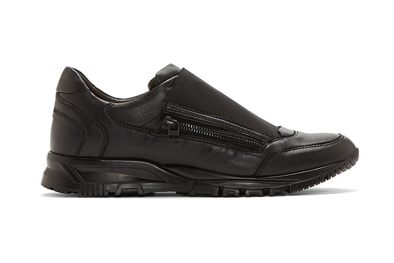 Lanvin Black Leather Elastic Panel Runner