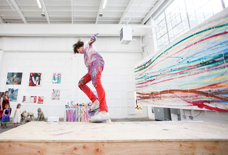 Matt Reilly Skateboard Painting at Mana Contemporary 