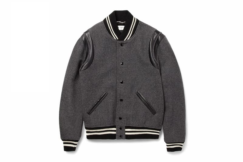saint laurent teddy jacket grey