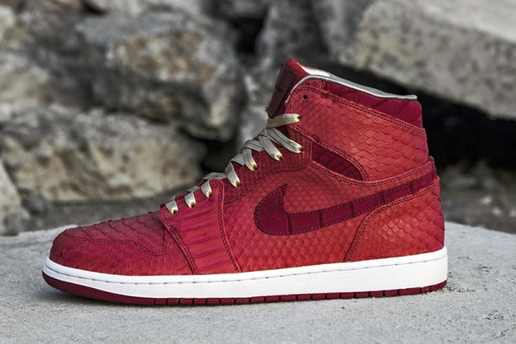 Air Jordan 1 Red Python & Sueded Croc Custom by JBF