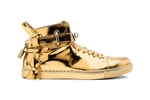 Buscemi 100mm High Top Gold Sneaker