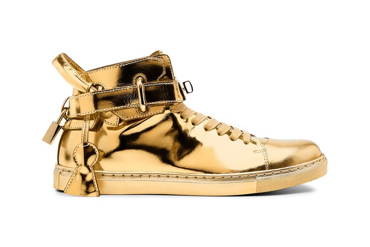 Buscemi 100mm High Top Gold Sneaker