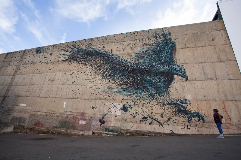 DALeast Creates a Massive "Defoliation" Mural in New Zealand to Honor the Haast's Eagle
