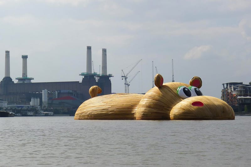 Florentijn Hofman Floats a Giant Hippopotamus Down the River Thames
