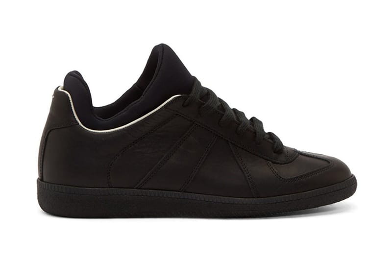 Maison Martin Margiela Black Leather Integrated Neoprene Replica Sneakers