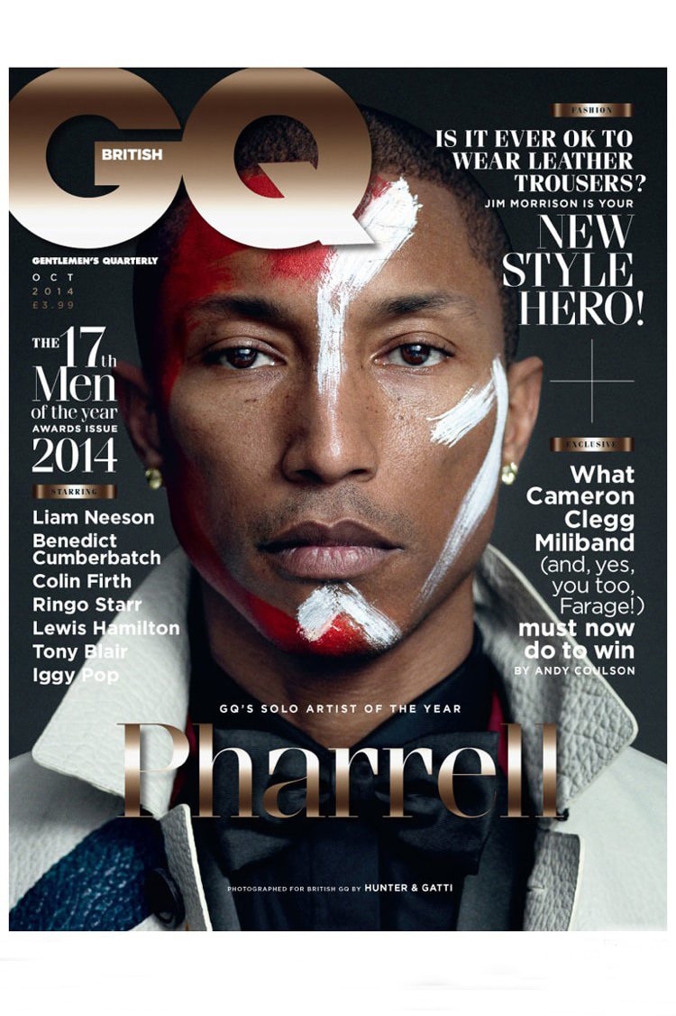 Pharrell Covers British GQ's 2014 October Issue