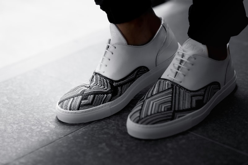Filling Pieces 2014 Fall/Winter Mountain Cut Wired Woven Leather Sneakers