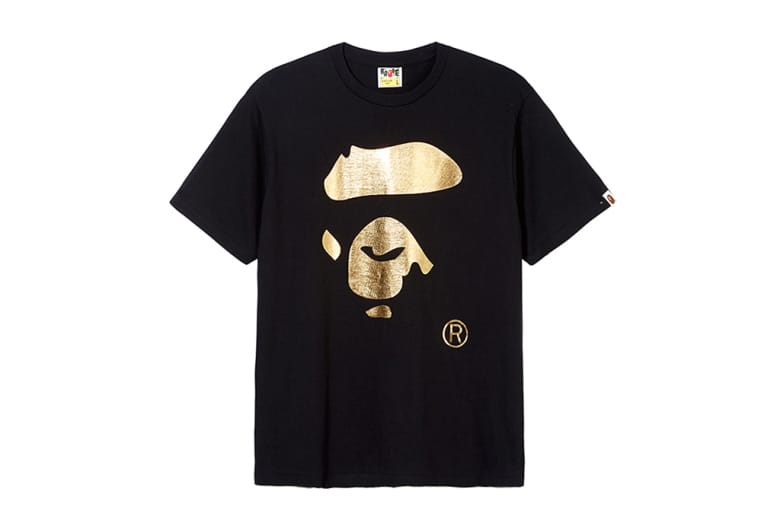 A Bathing Ape 2014 Fall/Winter Gold Face T-Shirt for Selfridges