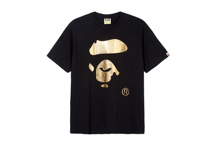 A Bathing Ape 2014 Fall/Winter Gold Face T-Shirt for Selfridges