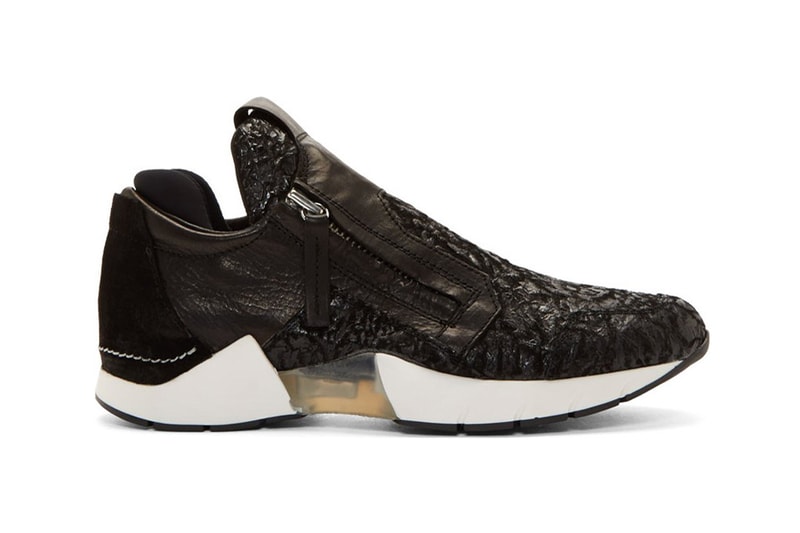 CA by Cinzia Araia Black Crinkled Leather Slip-On Sneaker