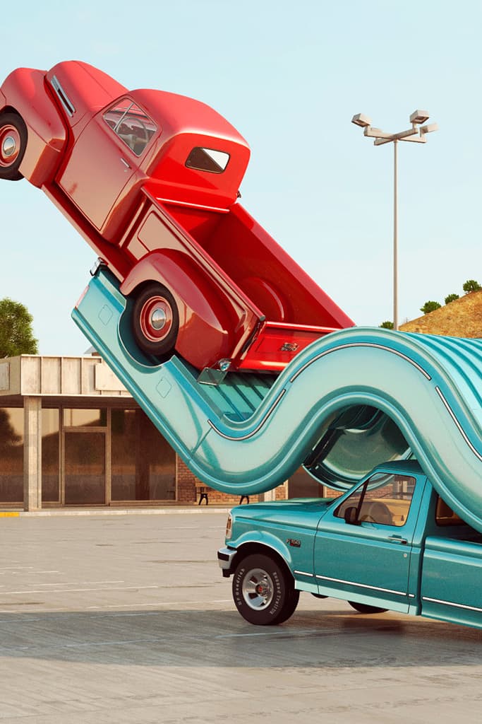 Chris Labrooy Manipulates Pickup Trucks for "Tales of Auto Elasticity"