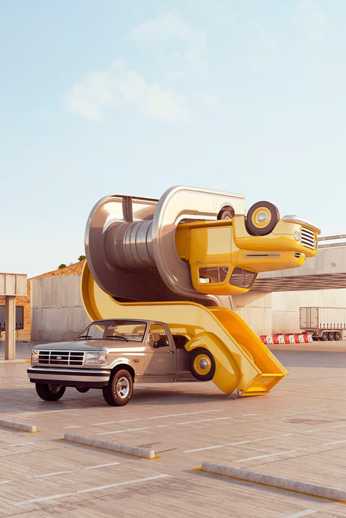 Chris Labrooy Manipulates Pickup Trucks for "Tales of Auto Elasticity"