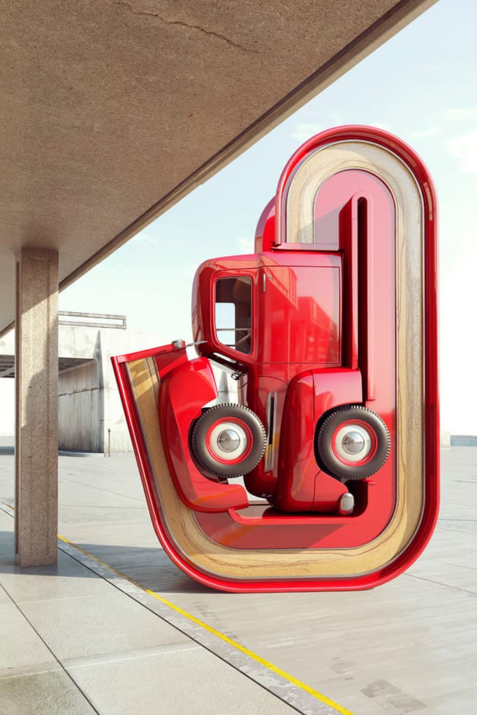 Chris Labrooy Manipulates Pickup Trucks for "Tales of Auto Elasticity"
