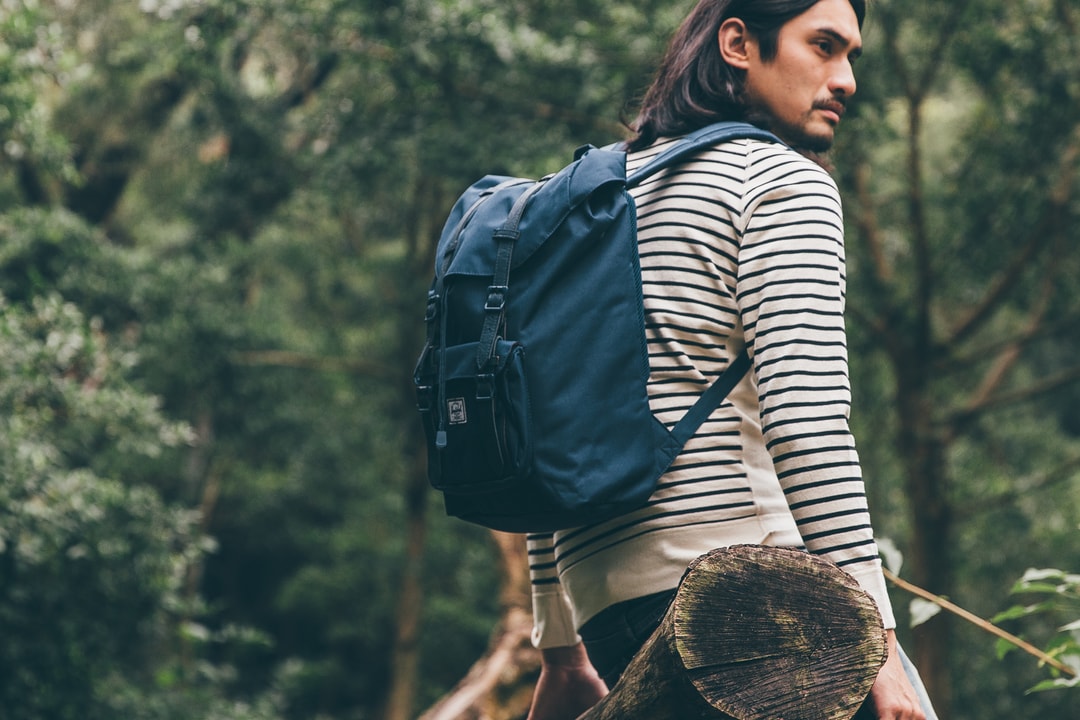 herschel backpack on the street Retreat magnetic strap closures with metal pin clips Herschel Supply Co. 2014 Holiday