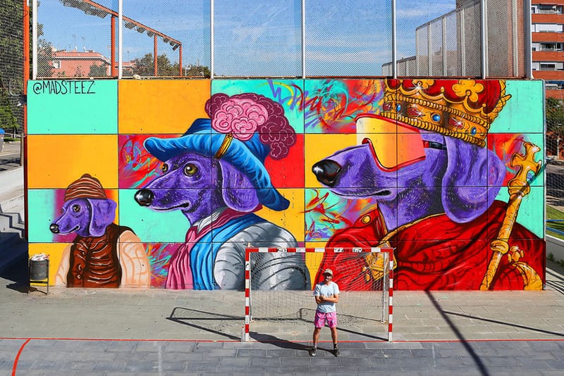 MADSTEEZ Paints "Mi WEENperro es tu WEENperro" Mural in Barcelona