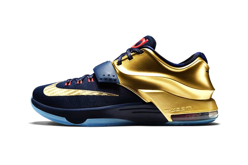 Nike KD7 Premium Midnight Navy/Bright Crimson-Metallic Gold