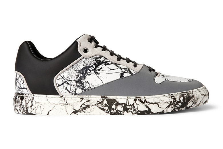Balenciaga Suede-Trimmed Marbled Leather and Rubber Sneakers
