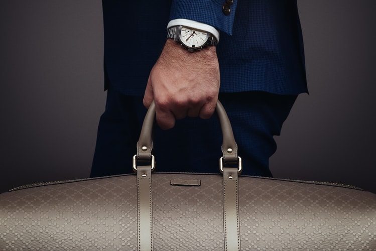 Gucci Presents the G-Chrono Collection and Bright Diamante Leather Duffle