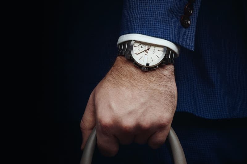 Gucci Presents the G-Chrono Collection and Bright Diamante Leather Duffle
