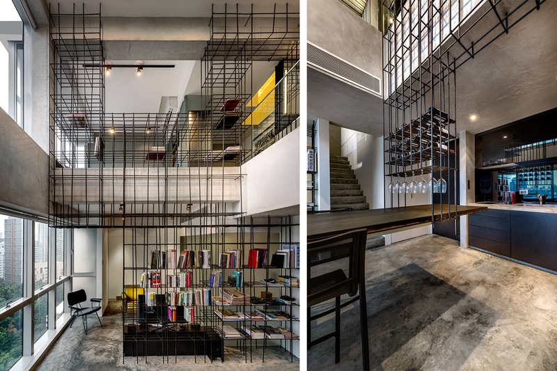 A Look Inside the Singapore Loft Unified by a Giant Cage