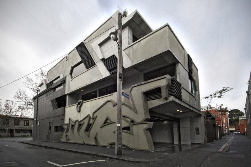 A Building with Built-In Graffiti