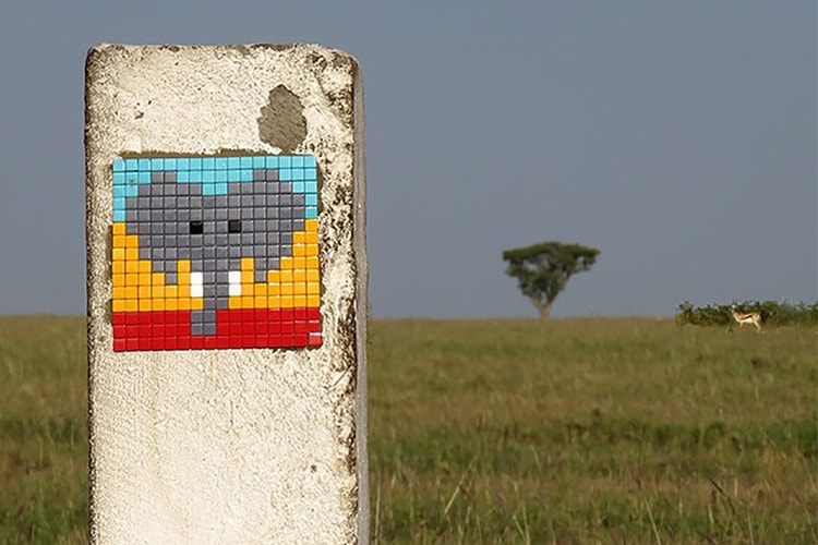 Invader Invades the Serengeti with Tile Art