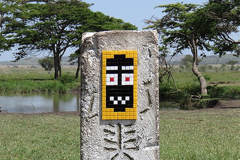 Invader Invades the Serengeti with Tile Art