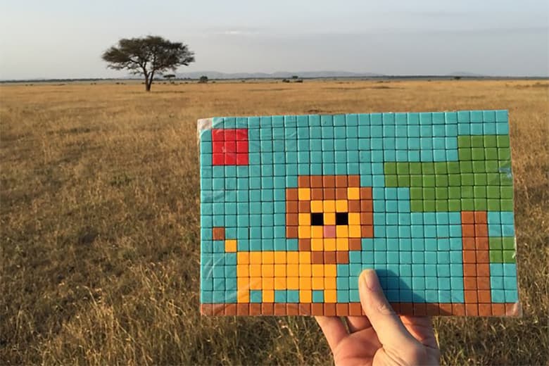Invader Invades the Serengeti with Tile Art