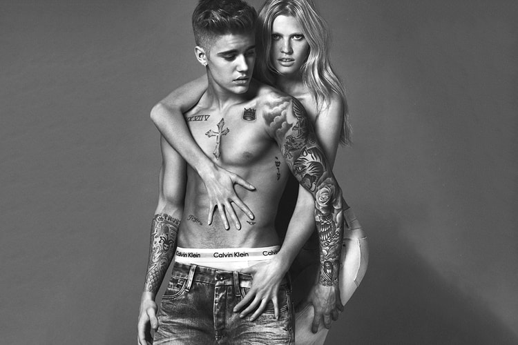 Justin Bieber & Lara Stone in Calvin Klein 2015 Spring Global Advertising Campaign